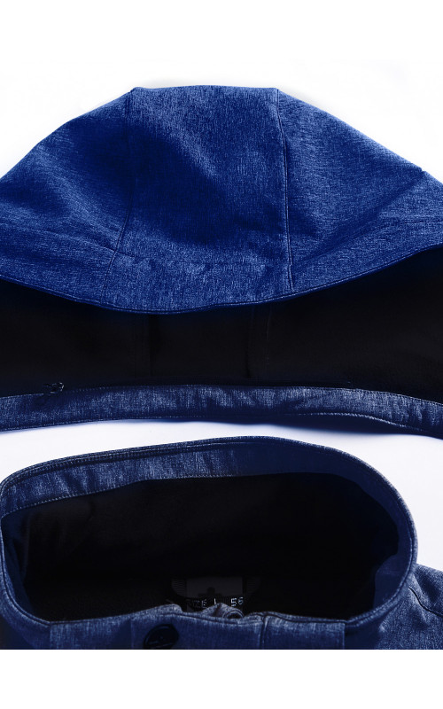 Мужская спортивная парка с капюшоном синего цвета для активного отдыха в Тюмени