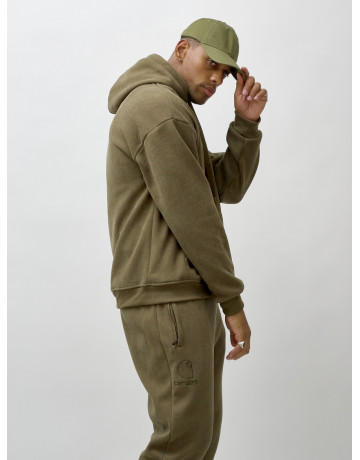 Мужской демисезонный спортивный костюм на флисе, хаки, для спорта. в Тюмени