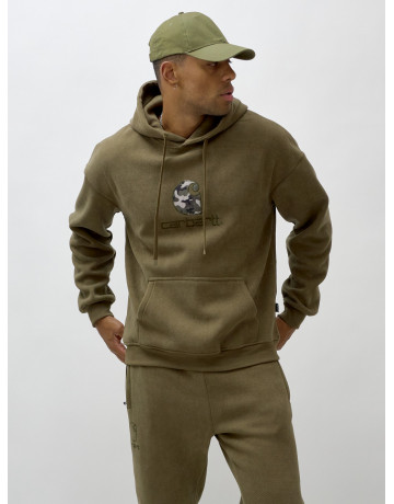 Мужской демисезонный спортивный костюм на флисе, хаки, для спорта. в Тюмени