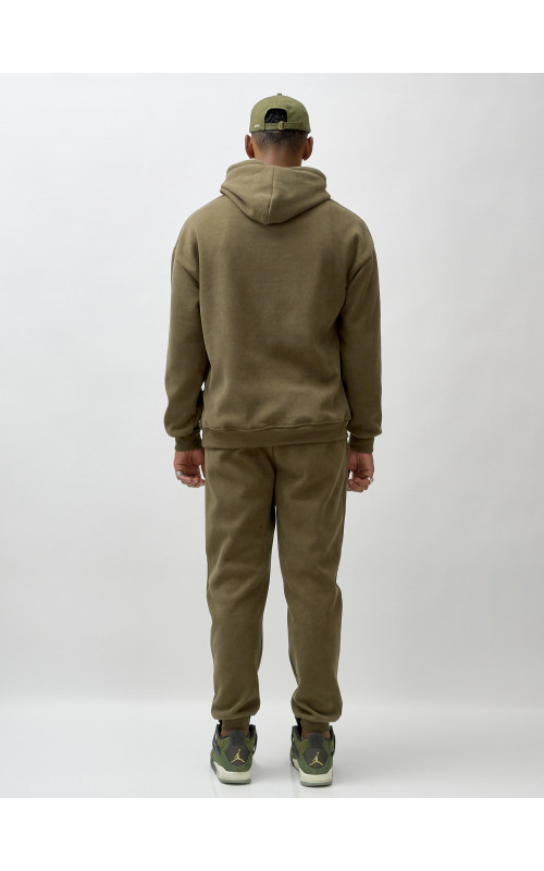 Мужской демисезонный спортивный костюм на флисе, хаки, для спорта. в Тюмени