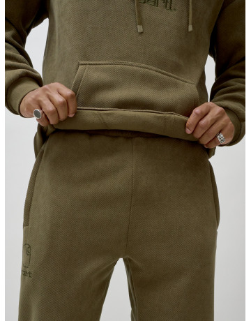 Мужской демисезонный спортивный костюм на флисе, хаки, для спорта. в Тюмени