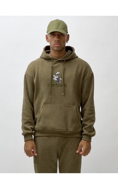 Мужской демисезонный спортивный костюм на флисе, хаки, для спорта. в Тюмени