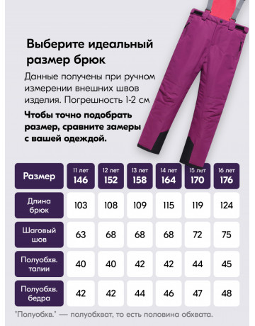 Горнолыжный костюм зимний для девочки бордового цвета