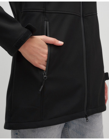 Женская спортивная парка с капюшоном softshell, чёрная, для активного отдыха в Тюмени