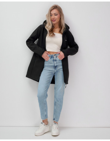 Женская спортивная парка с капюшоном softshell, чёрная, для активного отдыха в Тюмени