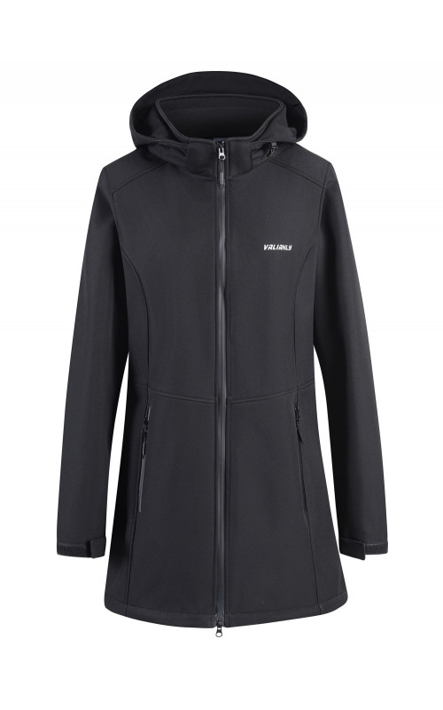 Женская спортивная парка с капюшоном softshell, чёрная, для активного отдыха в Тюмени