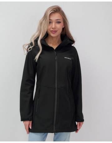 Женская спортивная парка с капюшоном softshell, чёрная, для активного отдыха в Тюмени