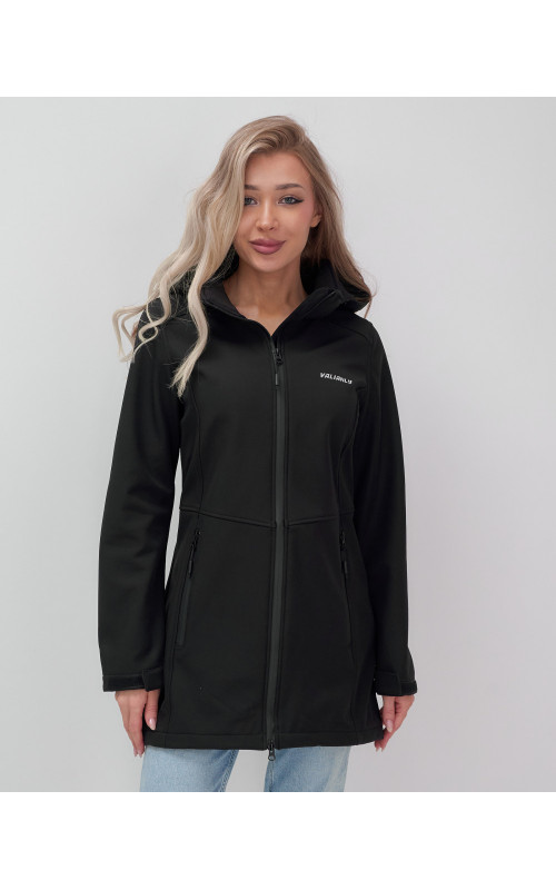 Женская спортивная парка с капюшоном softshell, чёрная, для активного отдыха в Тюмени
