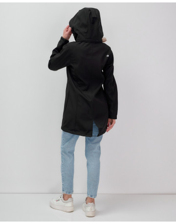 Женская спортивная парка с капюшоном softshell, чёрная, для активного отдыха в Тюмени