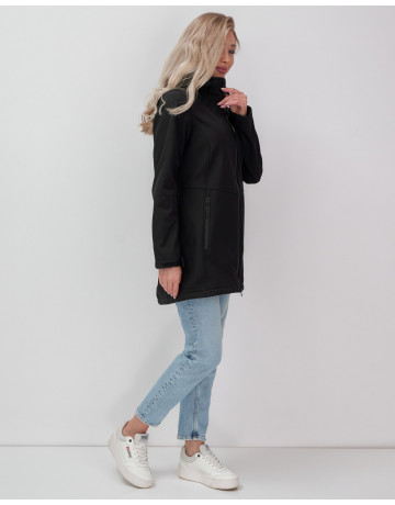 Женская спортивная парка с капюшоном softshell, чёрная, для активного отдыха в Тюмени