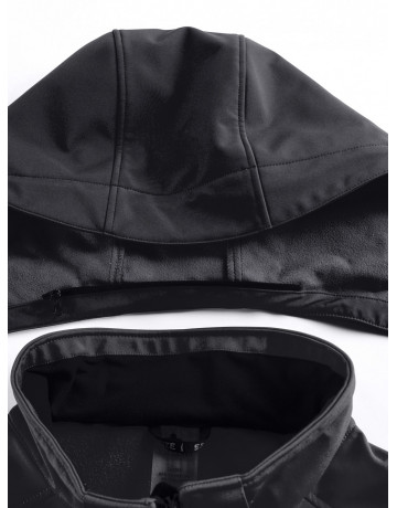 Женская спортивная парка с капюшоном softshell, чёрная, для активного отдыха в Тюмени