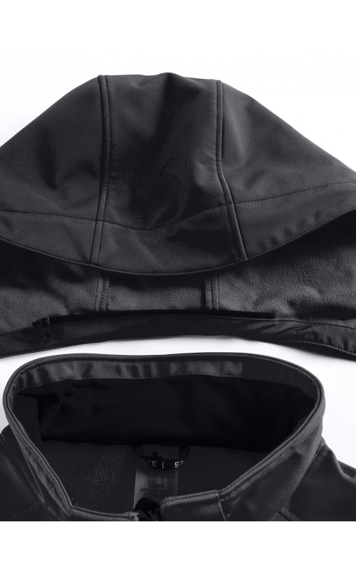 Женская спортивная парка с капюшоном softshell, чёрная, для активного отдыха в Тюмени