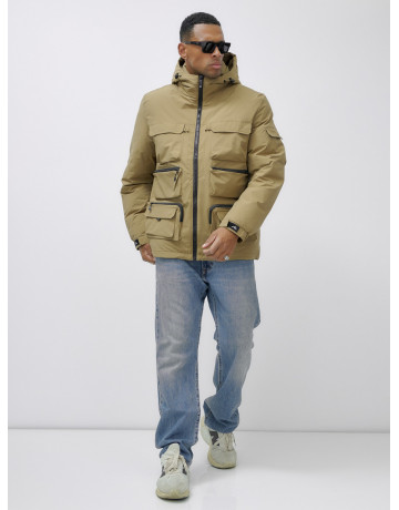 Мужская зимняя куртка большого размера с регулируемым капюшоном