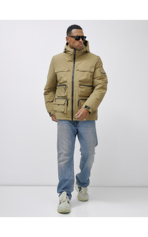 Мужская зимняя куртка большого размера с регулируемым капюшоном