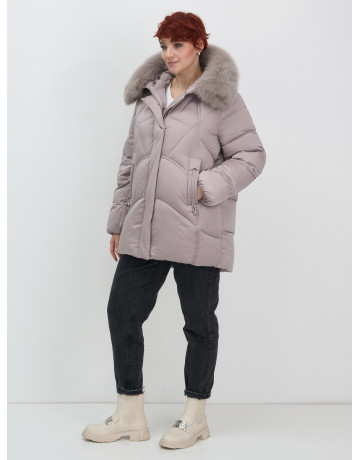 Пуховик для женщин с мехом песца