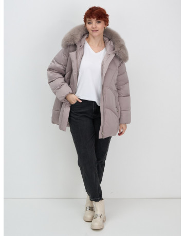 Пуховик для женщин с мехом песца