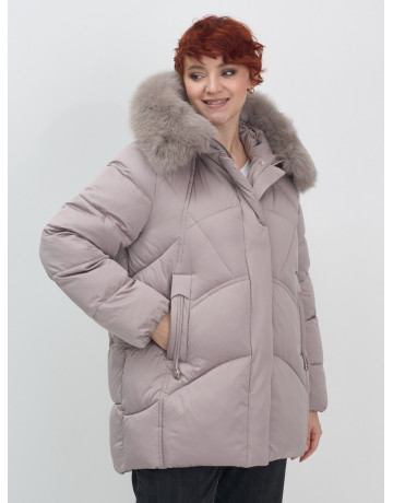Пуховик для женщин с мехом песца