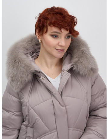 Пуховик для женщин с мехом песца