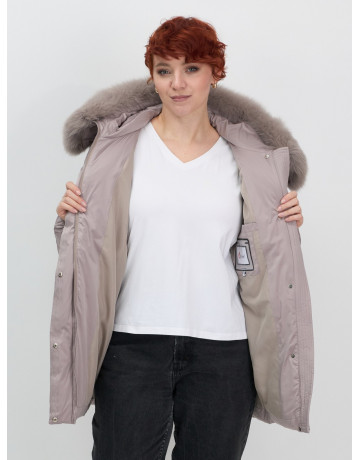 Пуховик для женщин с мехом песца