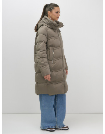 Длинный женский пуховик с капюшоном для зимы