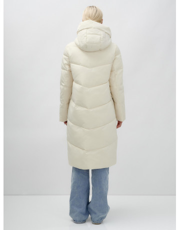 Длинный женский пуховик с капюшоном