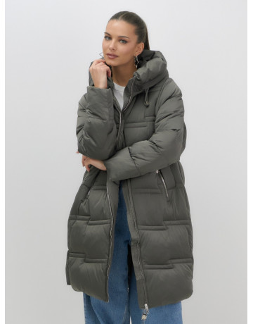 Длинный зимний пуховик для женщин с капюшоном