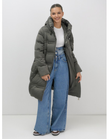 Длинный зимний пуховик для женщин с капюшоном