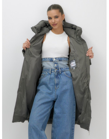 Длинный зимний пуховик для женщин с капюшоном