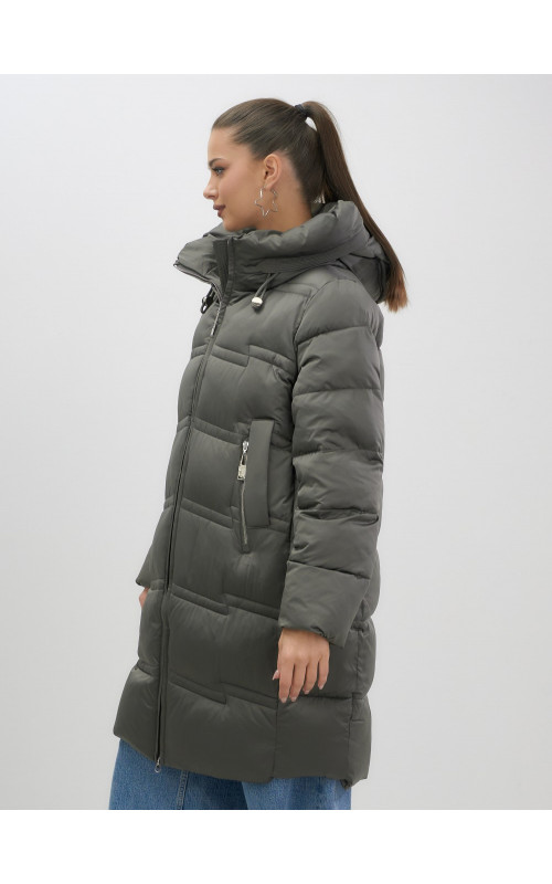 Длинный зимний пуховик для женщин с капюшоном