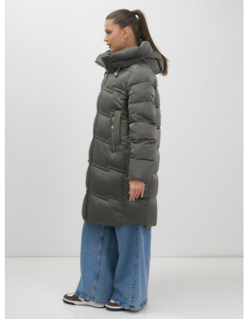Длинный зимний пуховик для женщин с капюшоном