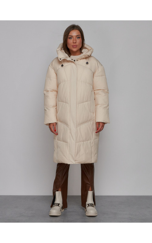 Длинный женский пуховик для зимы