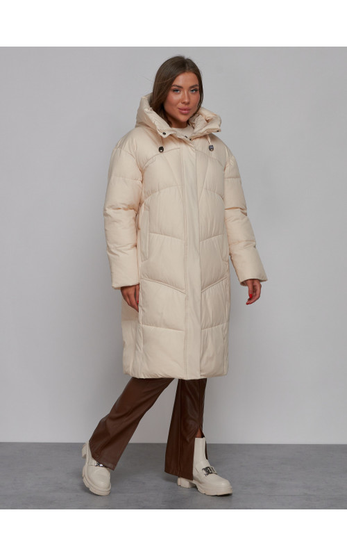 Длинный женский пуховик для зимы