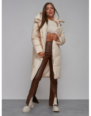 Длинный женский пуховик для зимы