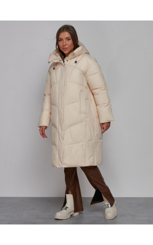 Длинный женский пуховик для зимы