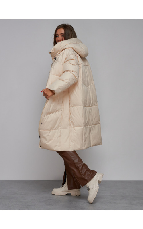 Длинный женский пуховик для зимы