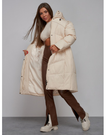 Длинный женский пуховик для зимы
