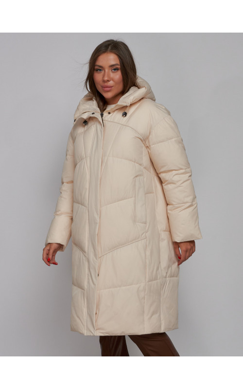 Длинный женский пуховик для зимы