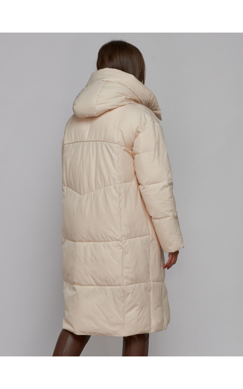 Длинный женский пуховик для зимы