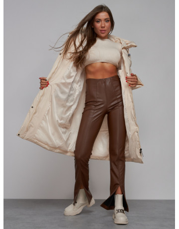 Длинный женский пуховик для зимы