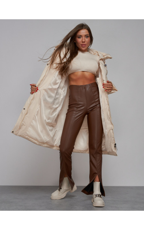 Длинный женский пуховик для зимы