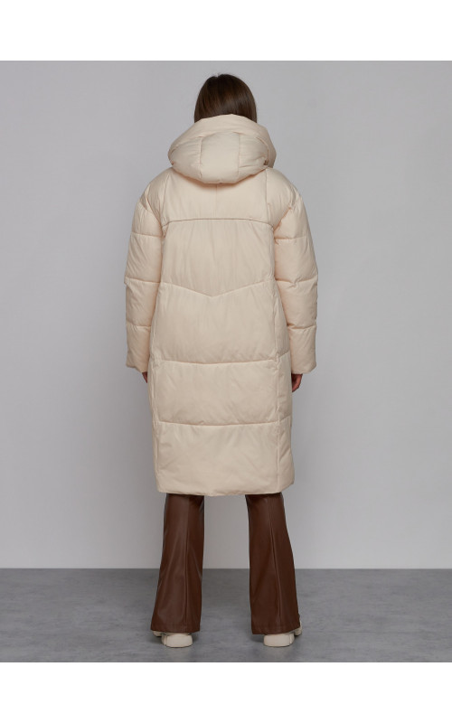 Длинный женский пуховик для зимы