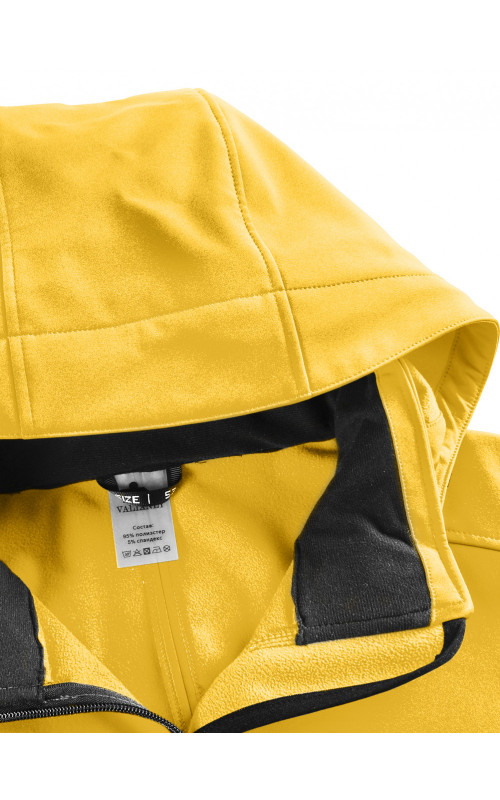 Женская спортивная парка с капюшоном softshell, жёлтая, для активного отдыха в Тюмени