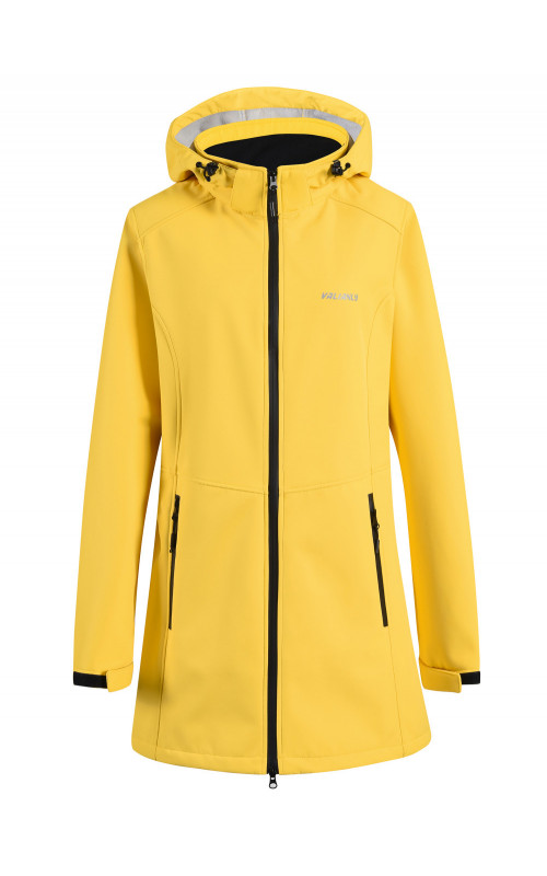 Женская спортивная парка с капюшоном softshell, жёлтая, для активного отдыха в Тюмени