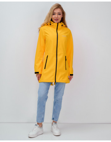 Женская спортивная парка с капюшоном softshell, жёлтая, для активного отдыха в Тюмени