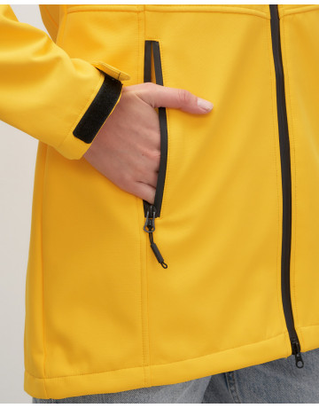 Женская спортивная парка с капюшоном softshell, жёлтая, для активного отдыха в Тюмени