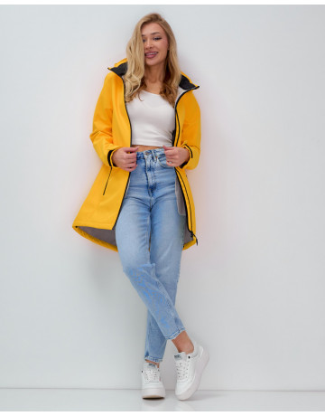 Женская спортивная парка с капюшоном softshell, жёлтая, для активного отдыха в Тюмени