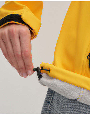 Женская спортивная парка с капюшоном softshell, жёлтая, для активного отдыха в Тюмени