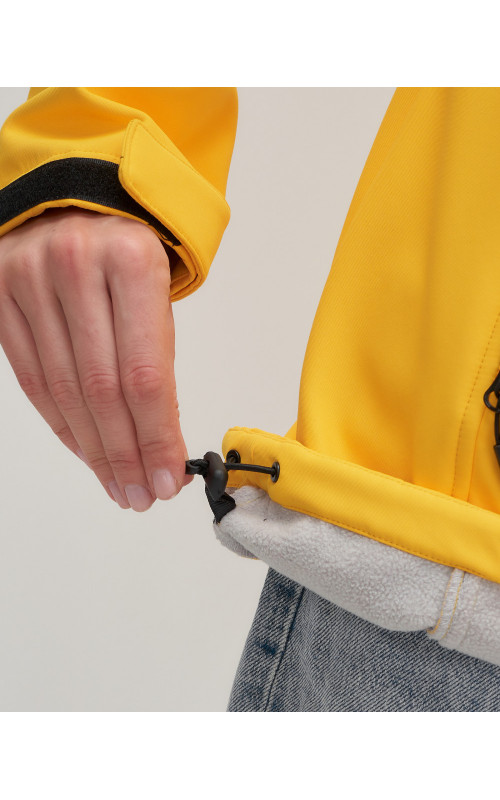 Женская спортивная парка с капюшоном softshell, жёлтая, для активного отдыха в Тюмени