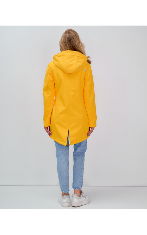 Женская спортивная парка с капюшоном softshell, жёлтая, для активного отдыха в Тюмени