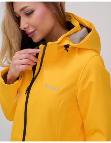 Женская спортивная парка с капюшоном softshell, жёлтая, для активного отдыха в Тюмени